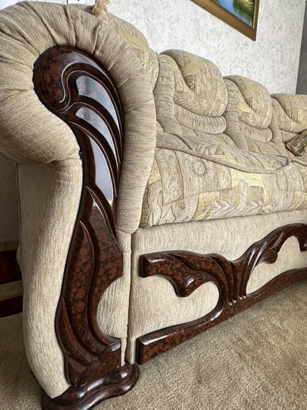 Künc divan, İşlənmiş, Açılan, Bazalı, Parça — Mebel, Zaqatala (4)