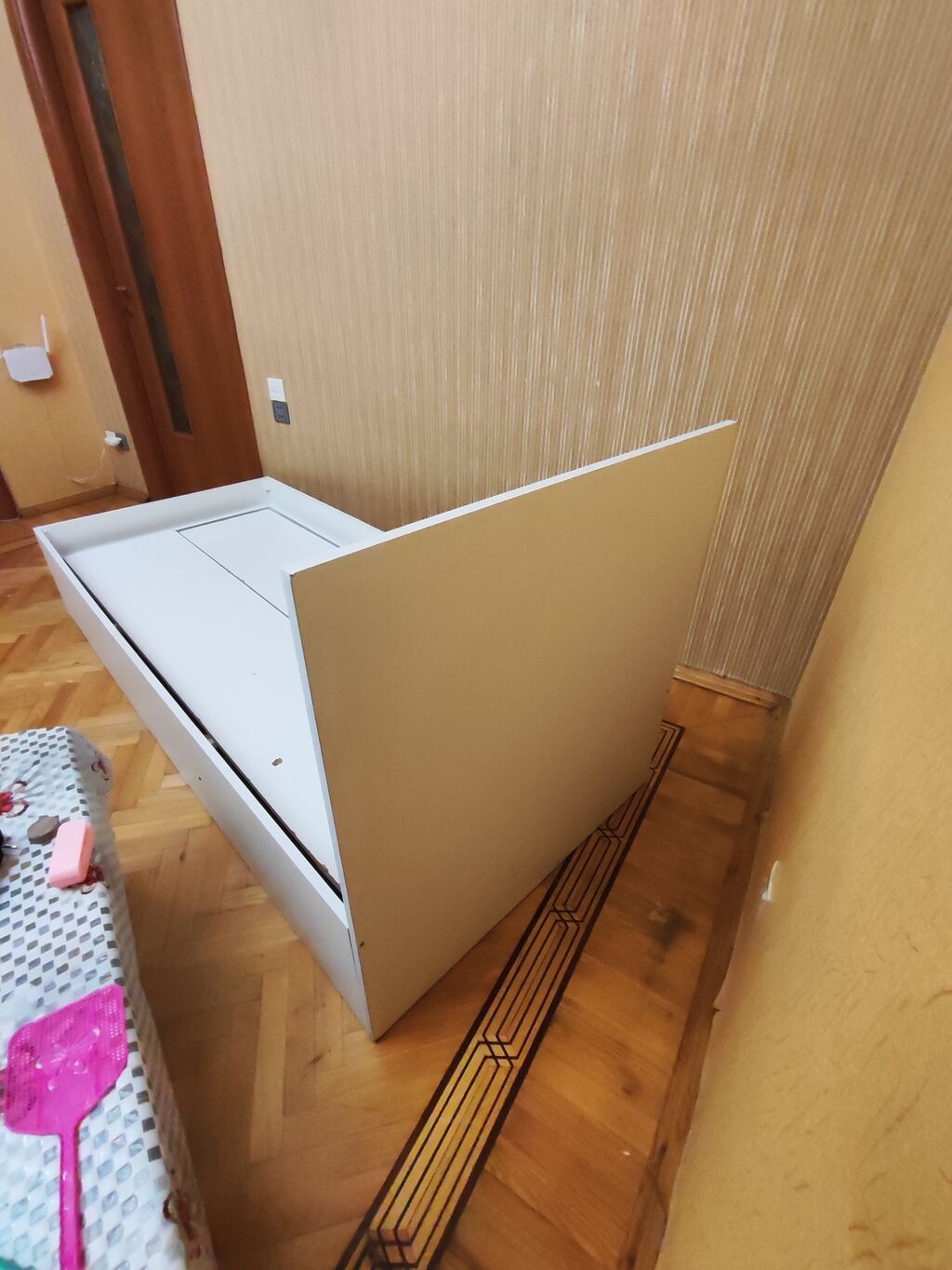 Ağ rəngdə tək nəfərlik çarpayı karkası - Ölçü: təxmini tək nəfərlik — Mebel, Bakı (2)