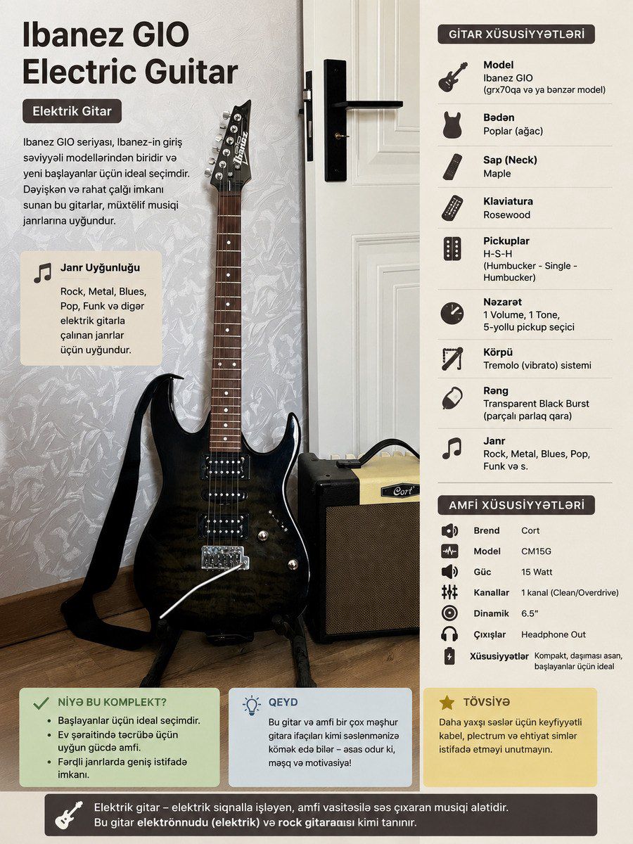 Elektro gitara Ibanez — Musiqiə alətləri, Bakı