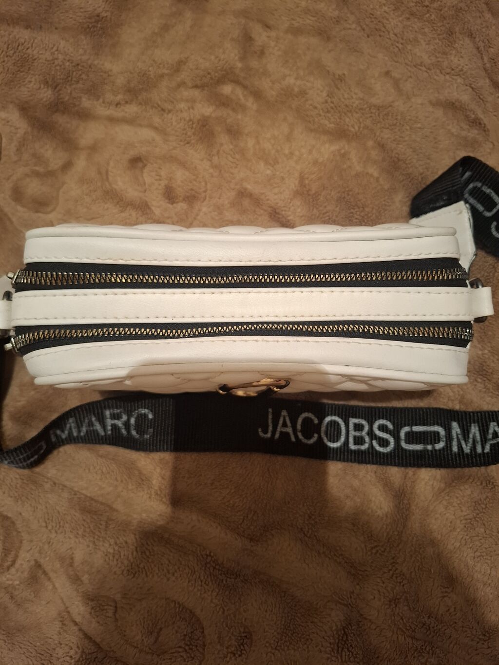 Marc Jacobs üslubunda qadın çantası. Ağ rəngdə, romb naxışlı yumşaq — Çantalar, Bakı (2)