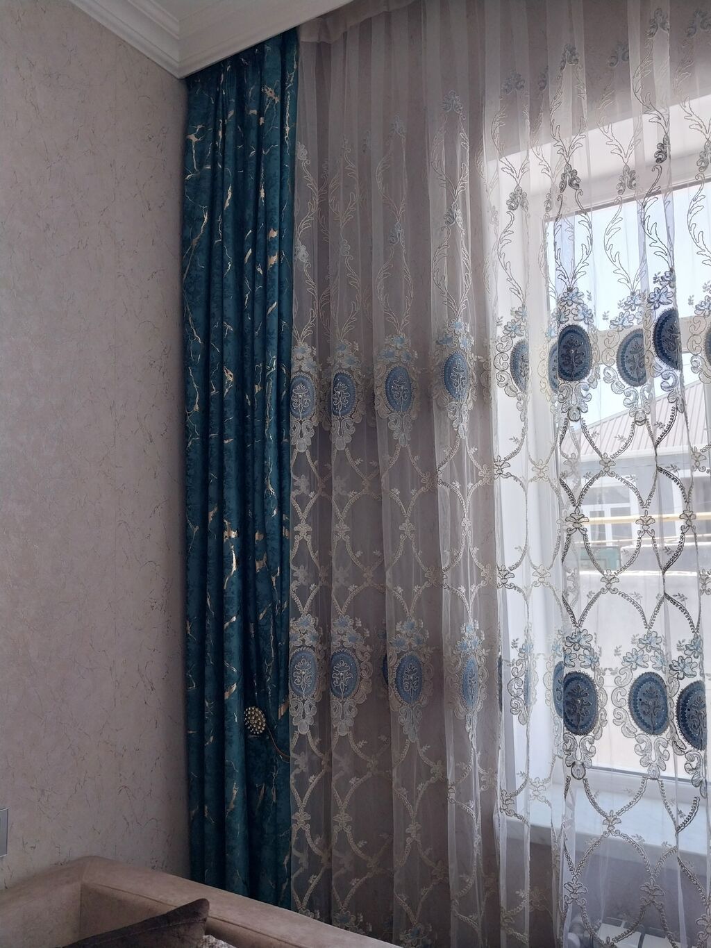 Qonaq otağı üçün dekorativ pərdə dəsti - Komplekt: qalın — Mallar, Digah (5)