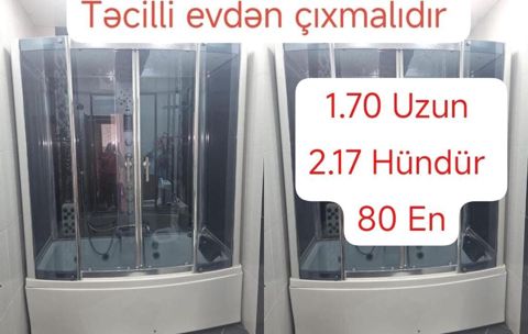 Hidromassajlı duş kabinəsi – ölçülər: uzunluq 1.70 m, hündürlük 2.17 — Bakı