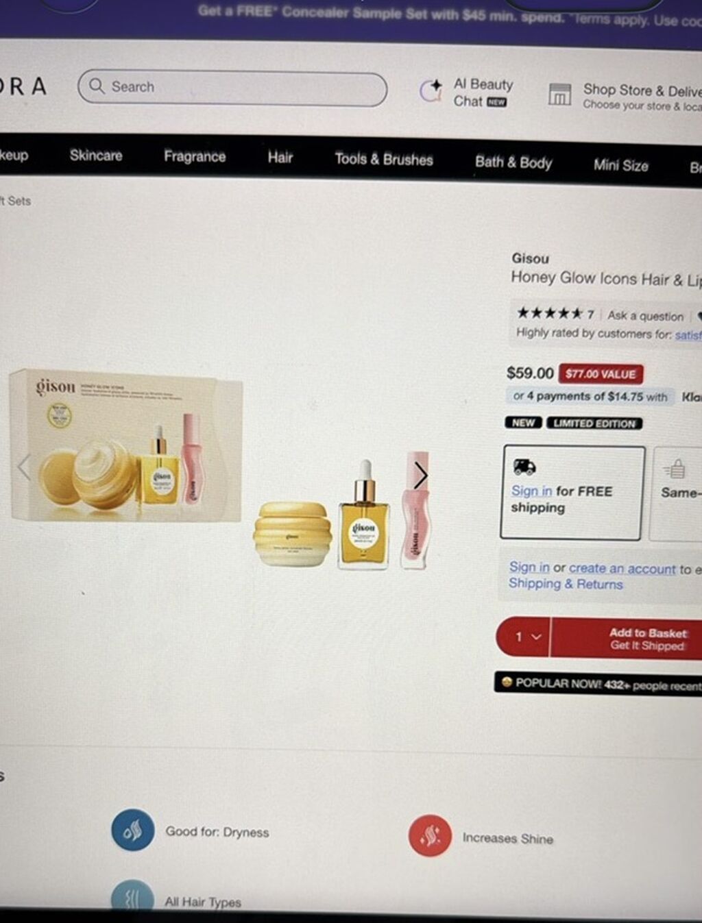 Gisou Honey Glow Icons hədiyyə dəsti, öz giymətindən aşagı Məzmun — Gözəllik və sağlamlıq, Bakı (6)