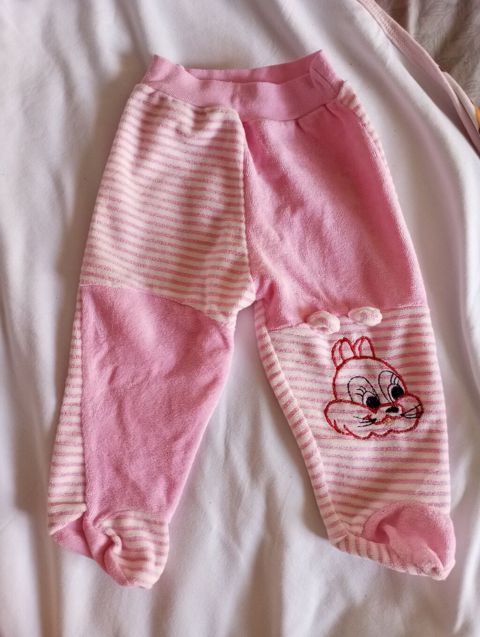 Uşaq üçün isti pijama şalvarı/şalvar corablı - Rəng: açıq çəhrayı və — Bakı