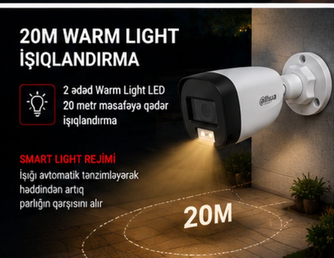 Dahua 2MP Kamera Full Color 20M Mikrofon IP67 — Təhlükəsizlik sistemləri, Bakı (5)