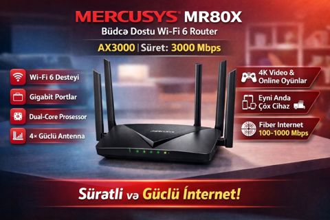 Router Mercusys MR80X — Bakı