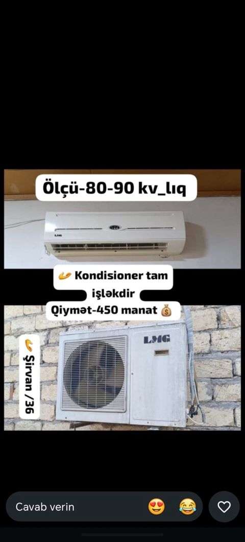 LMG split kondisioner - Gücü/örtmə sahəsi: 80–90 kv.m üçün uyğun — Bakı