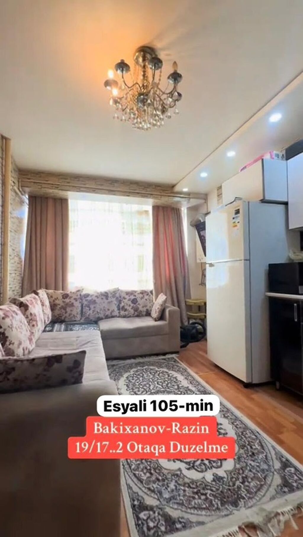 Bakıxanov (Razin) ərazisində 2 otağa düzəlmə mənzil. Eşyalı. Plan və — Daşınmaz əmlak, Digah (3)