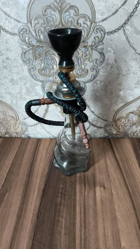 Nərgilə (şüşə kolba ilə) - Şüşə kolba: dalğalı dizayn, şəffaf. - — Bakı