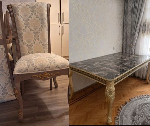 Mermer teksturali acilan masa desti ideal veziyyetde cox seliqeli 2 — Bakı