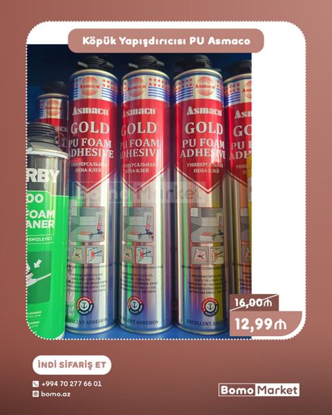 Köpük Yapışdırıcısı PU Asmaco – Gold PU Foam Adhesıve - Poliuretan — Bakı