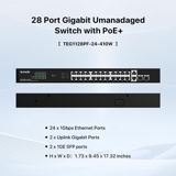 Tenda TEG1128P-24-410W 28 Port Gigabit Rackmount PoE Switch (410W) — Goods