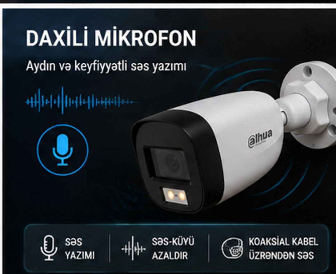 Dahua 2MP Kamera Full Color 20M Mikrofon IP67 — Təhlükəsizlik sistemləri, Bakı (4)