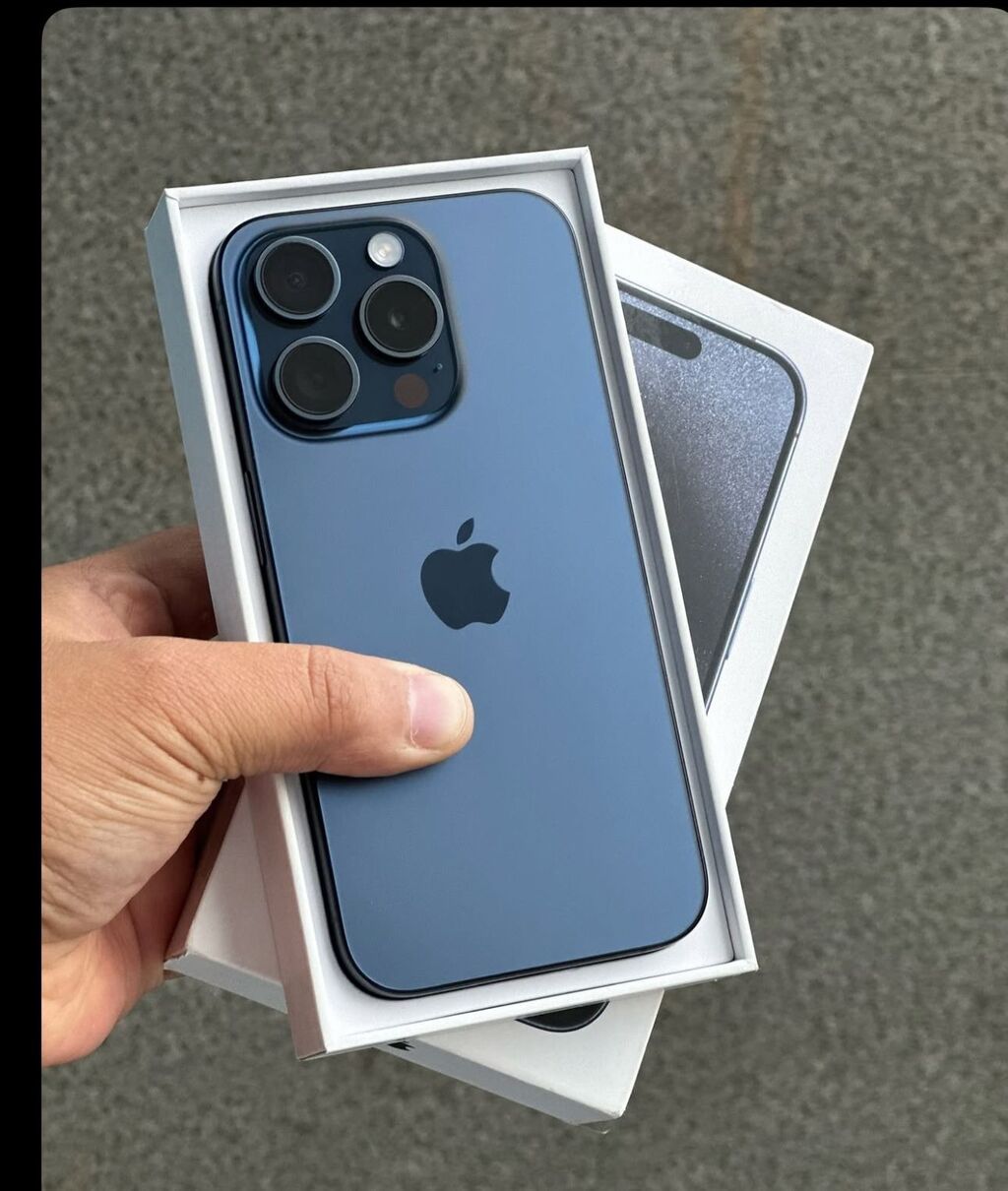 IPhone 15 Pro Max, 256 GB, Blue Titanium, Barmaq izi, Face ID, Sənədlərlə — Apple iPhone, Bakı (2)