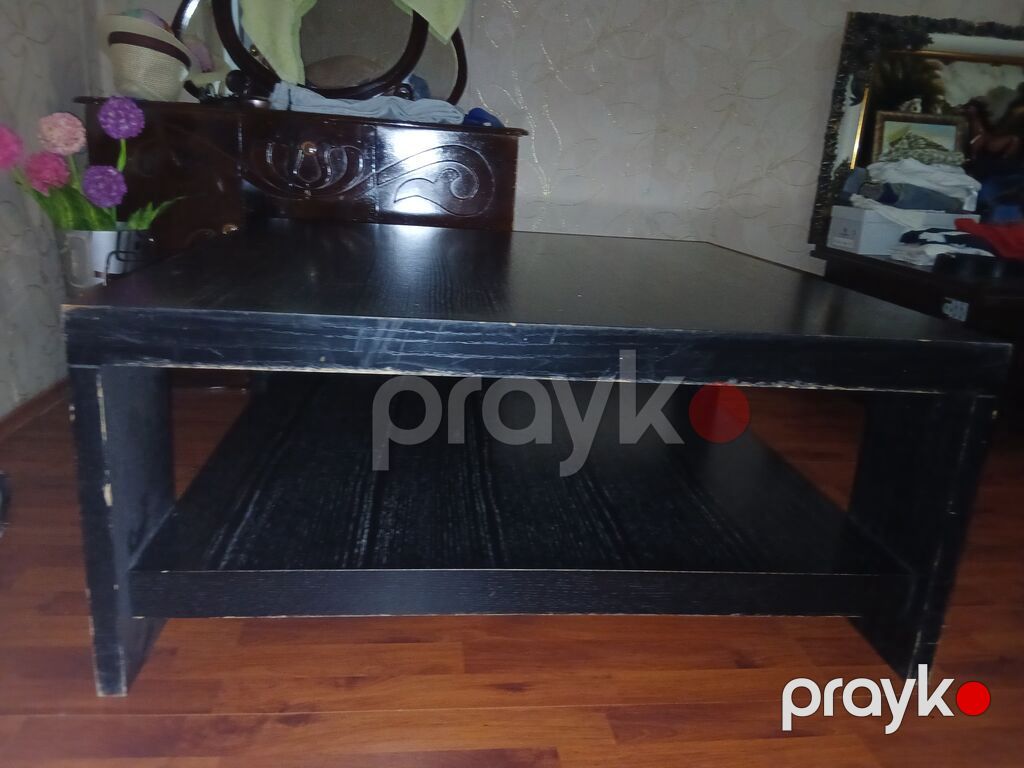 Kvadrat masa, Açılmayan, Təkərsiz, Teksturalı laminat, Zəmanətsiz — Mebel, Bakı (3)