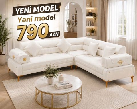Künc divan, Yeni, Açılmayan, Bazasız, Vеlur parça, Şəhərdaxili pulsuz çatdırılma — Bakı