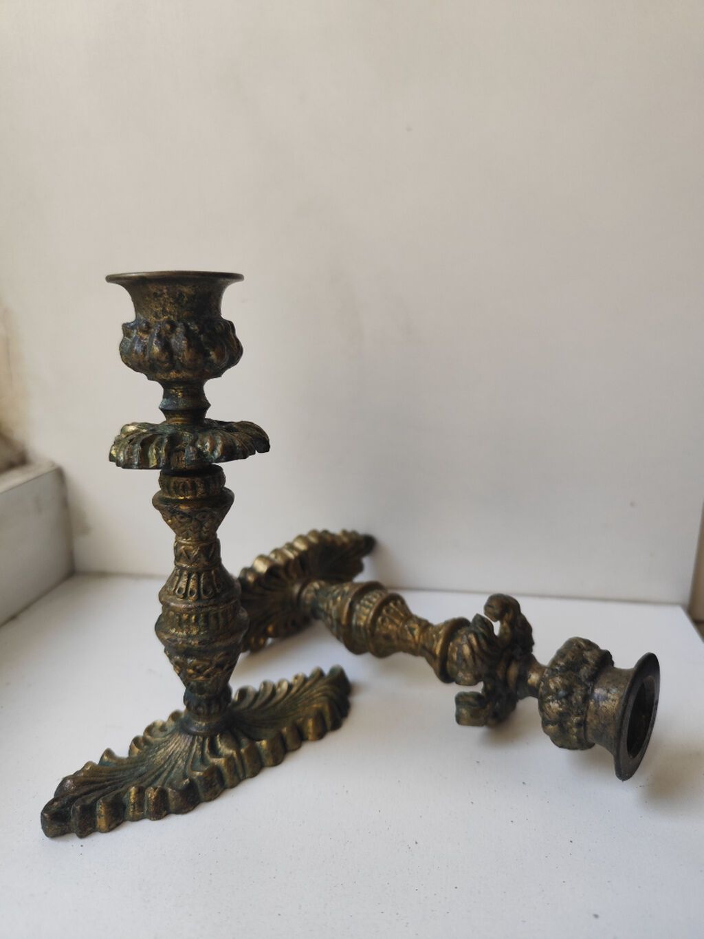 İki ədəd dekorativ şamdan dəsti - Material: bürünc tökmə - Üslub — Mallar, Bakı (2)