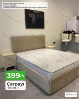 Çarpayı – 160×200 sm - Yumşaq başlıqla, müasir dizayn - Komplektdə 1 — Mallar