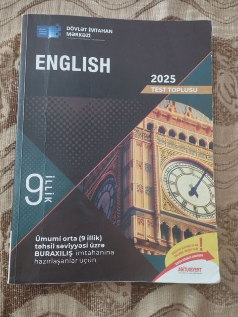 Məhsul: “English – 2025 Test Toplusu” (Dövlət İmtahan Mərkəzi) — Bakı