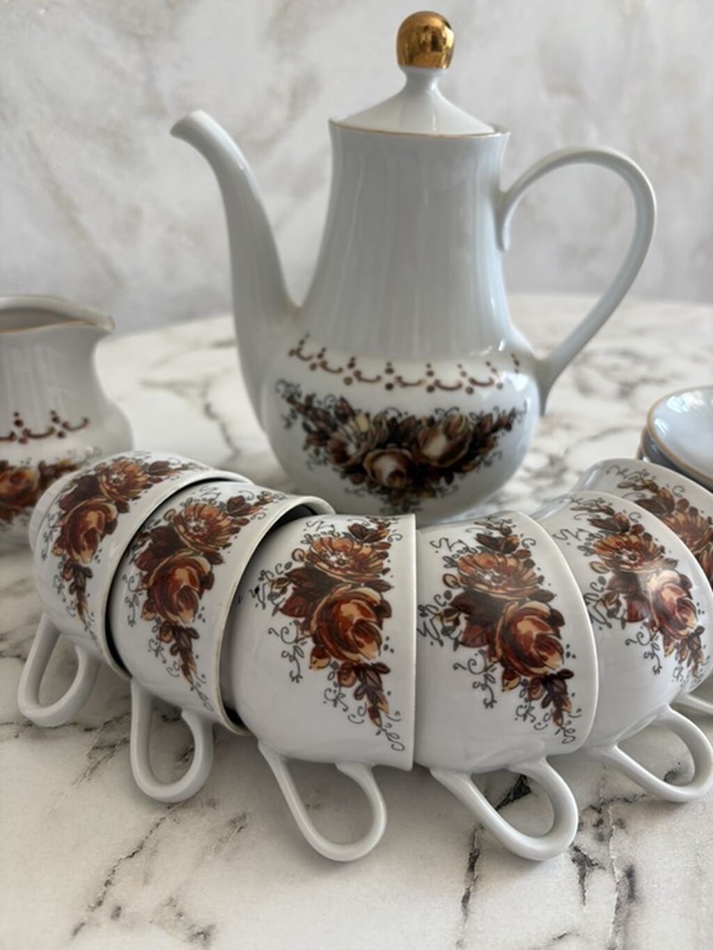 Çay dəsti, rəng - Ağ, Farfor, 6 nəfərlik, Almaniya — Mallar, Bakı (3)