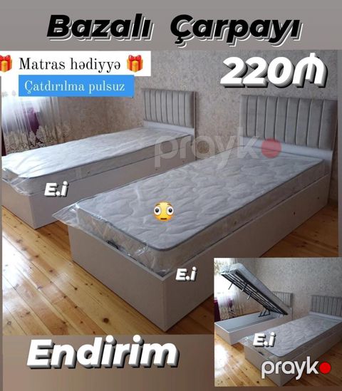 Bazalı çarpayı – endirimli! - Qiymət: 220₼ - Matras hədiyyə - — Quba