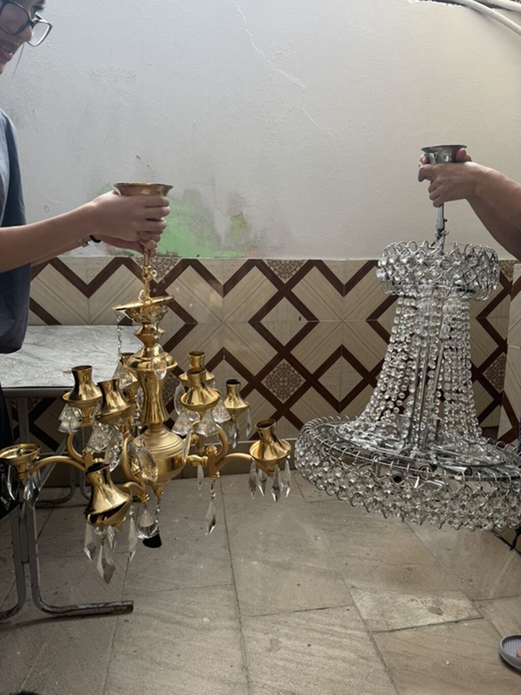 Çılçıraq, 10 və daha çox lampa, Xrustal — İşıqlandırma, Masazır (4)