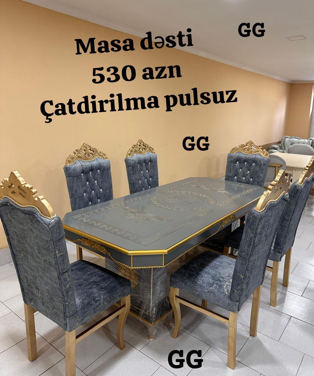 Masa dəsti – klassik üslubda zərif dizayn Dəst: 1 ədəd böyük — Masalar və stullar, Bakı