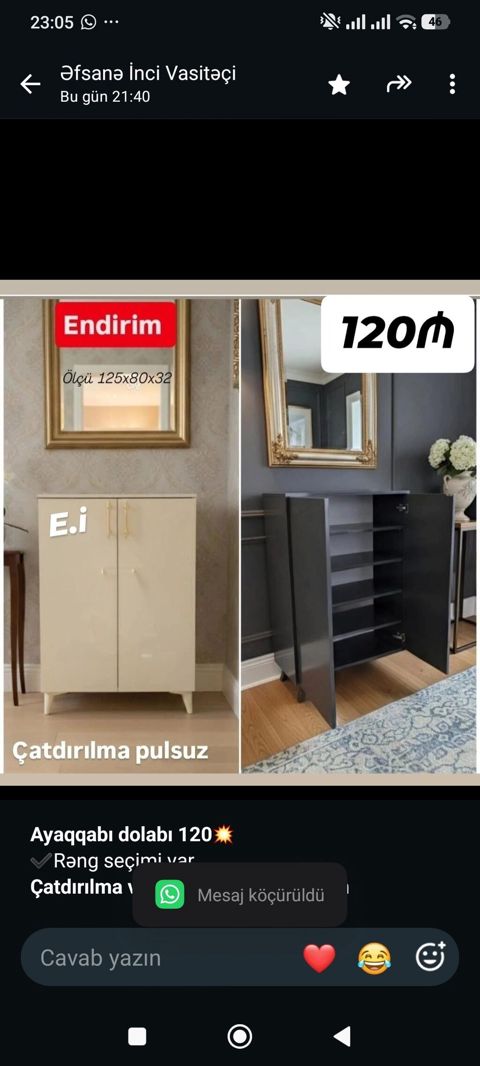 *Ayaqqabı dolabı 120 Rəng seçimi var *Çatdırılma və quraşdırılma — Bakı