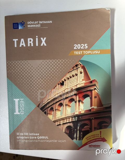 Məhsul: “Tarix – 2025 Test Toplusu”, I hissə İçində yazı və ya