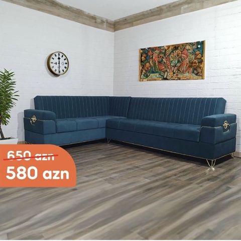 Künc divan, Yeni, Açılan, Vеlur parça — Bakı