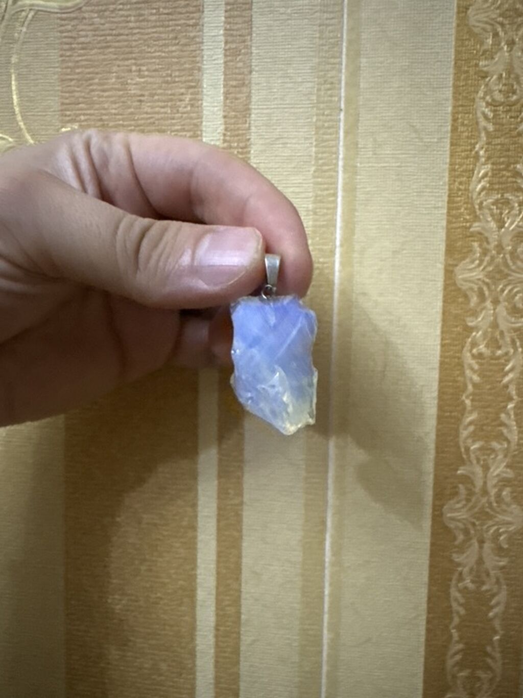 Ay daşı asqı - Material: Opalit effektli, yüngülcə şəffaf, mavi-ağ — Aksesuarlar, Bakı (2)