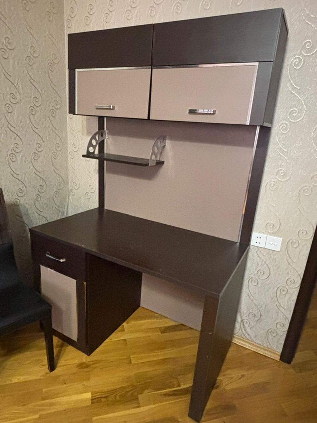 İş masası və komod dəsti - Rəng: tünd qəhvəyi və bej kombinasiyası — Mebel, Bakı (3)