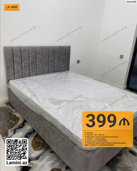 Məhsul: Çarpayı - Ölçü: 160 x 200 sm - Mexanizm: Açılan mexanizm — Bakı