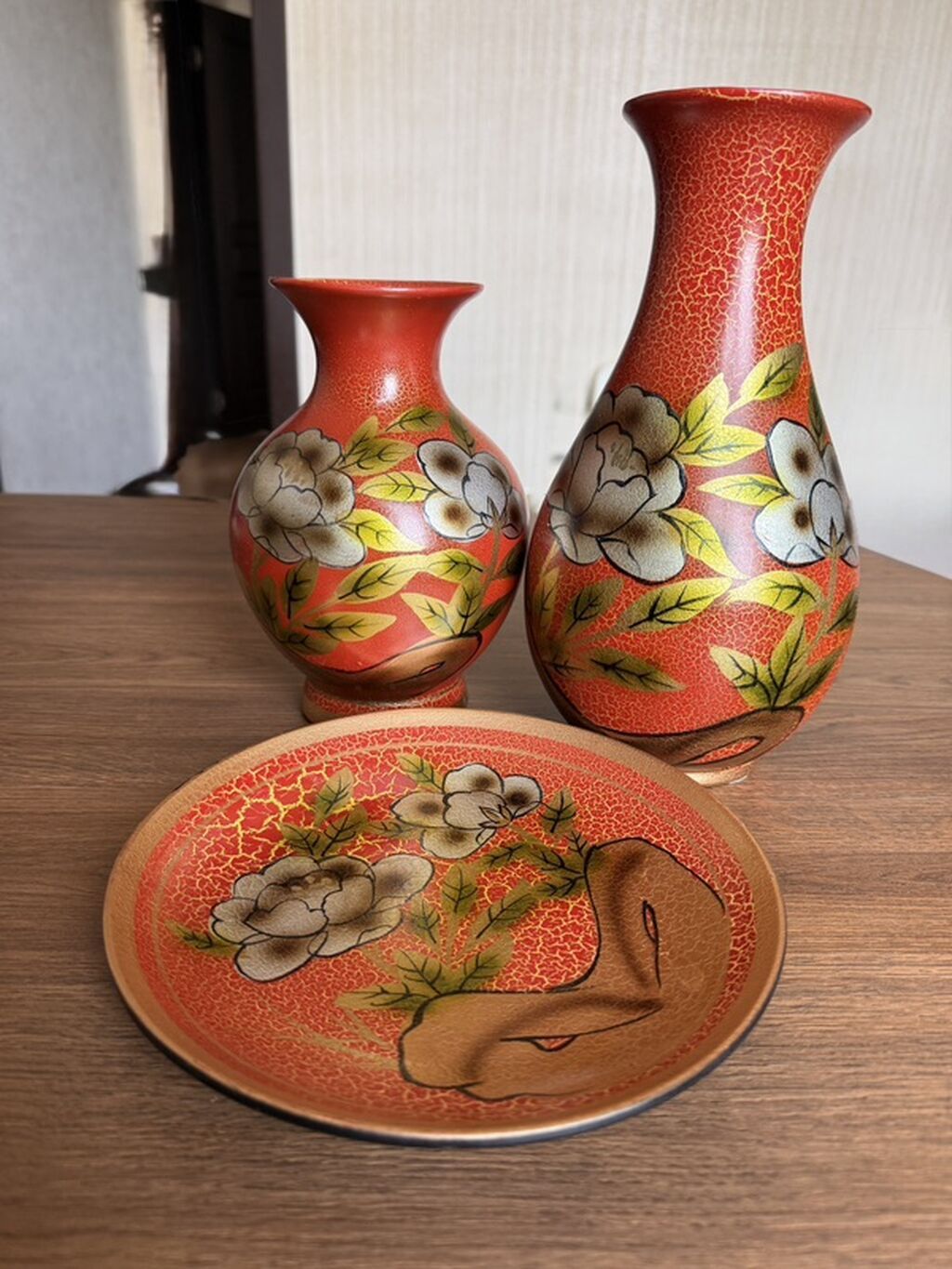 Dekorativ keramika dəsti-3 eded bir yerde - Tərkib: 2 ədəd vaza + 1 — Mallar, Bakı (2)