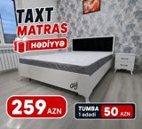 Ağ rəngli yataq dəsti – müasir minimal dizayn. Yumşaq başlıq hissəsi — Мебель