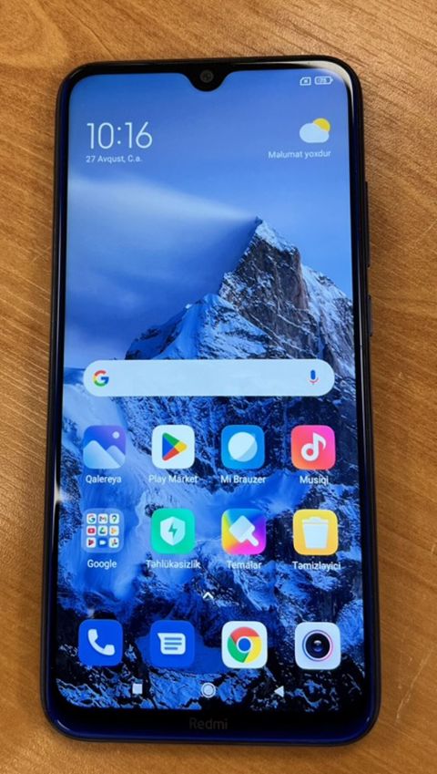Redmi Note 8, 32 GB, rəng - Mavi, Barmaq izi — Bakı