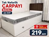 Tək nəfərlik çarpayı – bazalı model, altı DVP. Sadə və zərif dizayn — Мебель