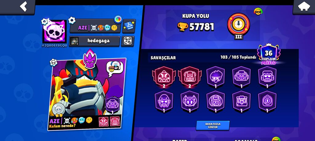 Brawl Stars hesabı təsviri: Yüksək inkişaf səviyyəli Brawl Stars — Digər, Bakı