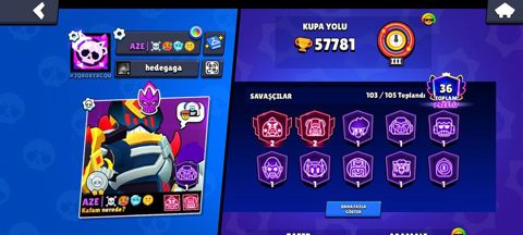 Brawl Stars hesabı təsviri: Yüksək inkişaf səviyyəli Brawl Stars — Bakı