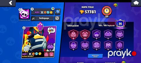 Brawl Stars hesabı təsviri: Yüksək inkişaf səviyyəli Brawl Stars
