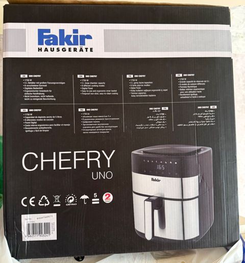 Fakir Hausgeräte Chefry UNO hava fritözü - Güc: 1750 W - Həcm: 5,1 L — Bakı