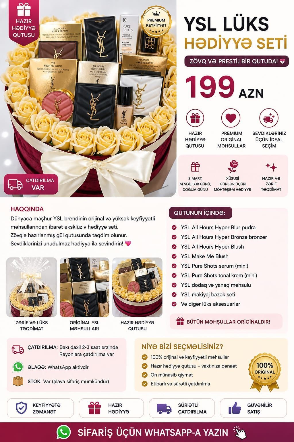 YSL Lüks Hədiyyə Seti – zövq və prestij bir qutuda Premium — Gözəllik və sağlamlıq, Bakı