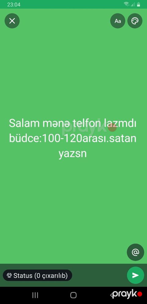 Axtarış elanıdır: Mobil telefon alınır. Tələblər: - Büdcə: 100–120