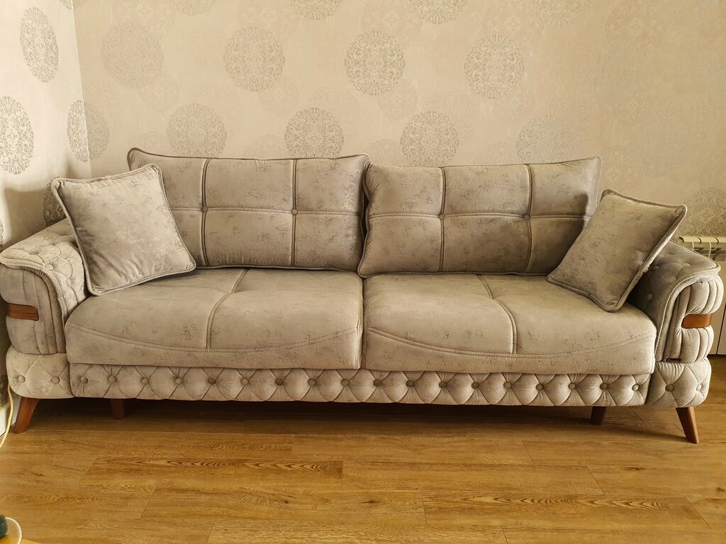 Açılıb-yığılan 3 nəfərlik divan satılır. Divan açıldıqda geniş yatacaq — Mebel, Bakı (2)