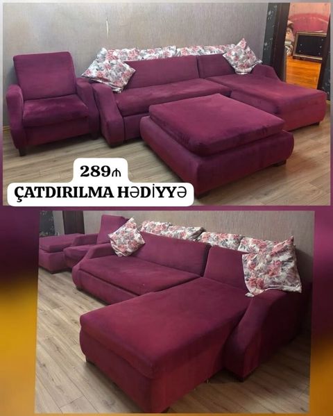 *289₼ Künc divan kreslo jurnalni:-TƏCİLİ Satılır*‼ Açılır baza var — Bakı