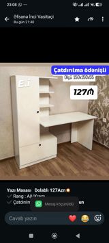*Yazı Masası Dolablı 127Azn Rəng Ağ/Krem Çatdırılma — Мебель