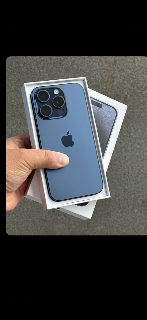 IPhone 15 Pro Max, 256 GB, Blue Titanium, Barmaq izi, Face ID, Sənədlərlə — Bakı