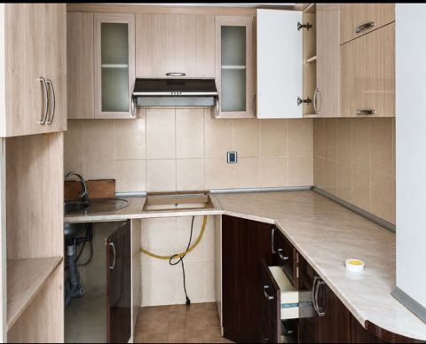 Mətbəx mebel dəsti – künc yerləşimli - Plan: L‑şəkilli künc — Кухонная мебель