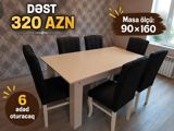 Qonaq otağı üçün, Yeni, Açılmayan, Dördbucaq masa, 6 stul — Goods