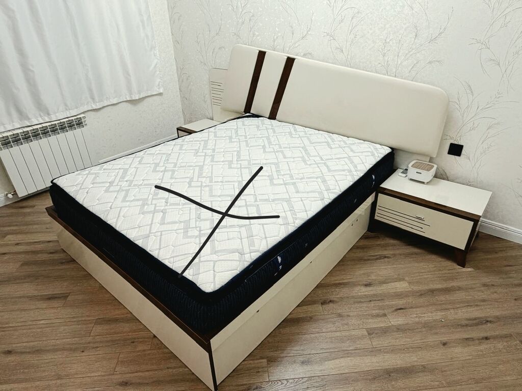 Yataq dəsti – qaldırılan bazalı çarpayı və 2 tumbadan ibarət — Mebel, Bakı (2)